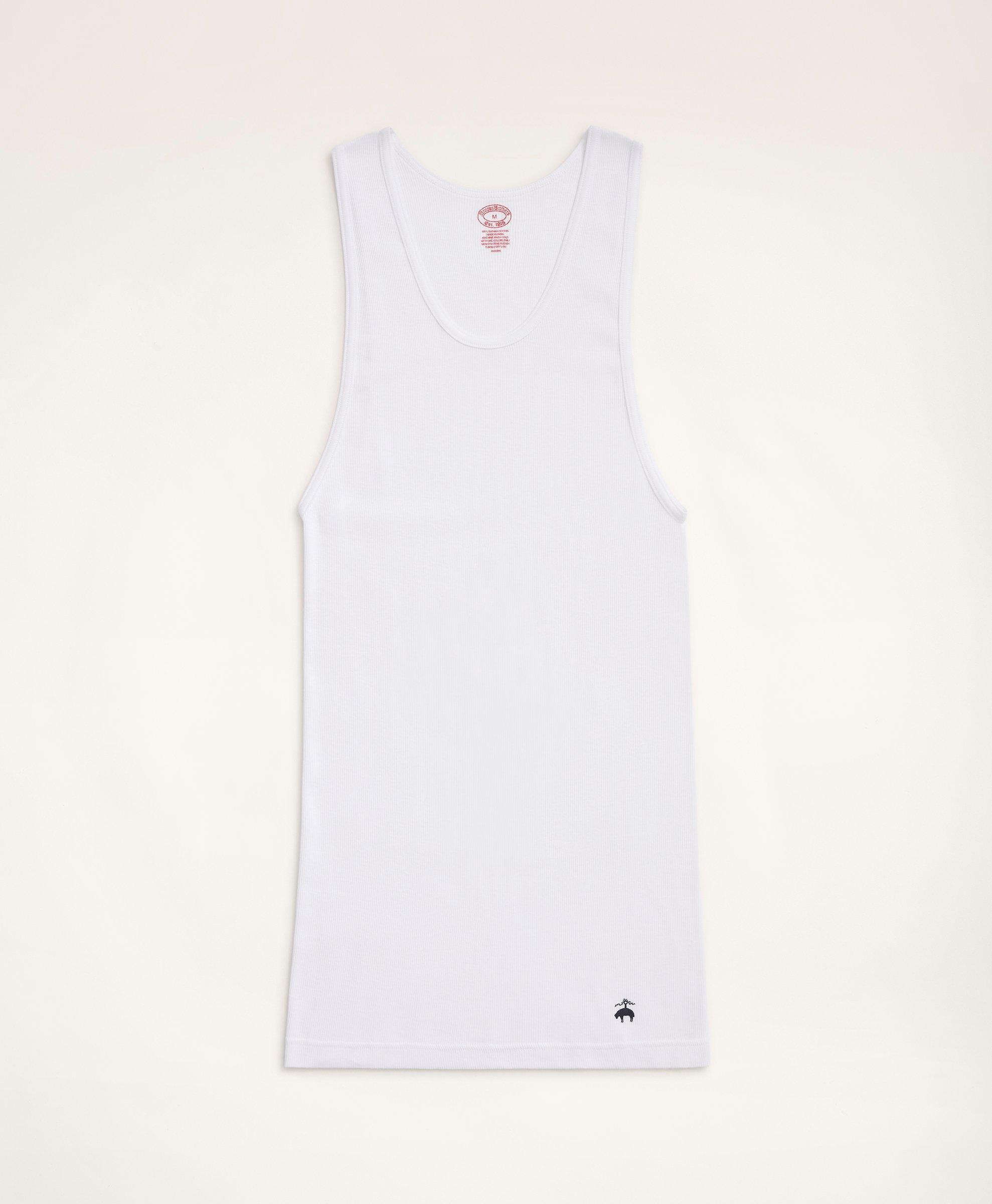 Brooks Brothers Supima Cotton Athletic Undershirt-3 Pack | White | Size Small
