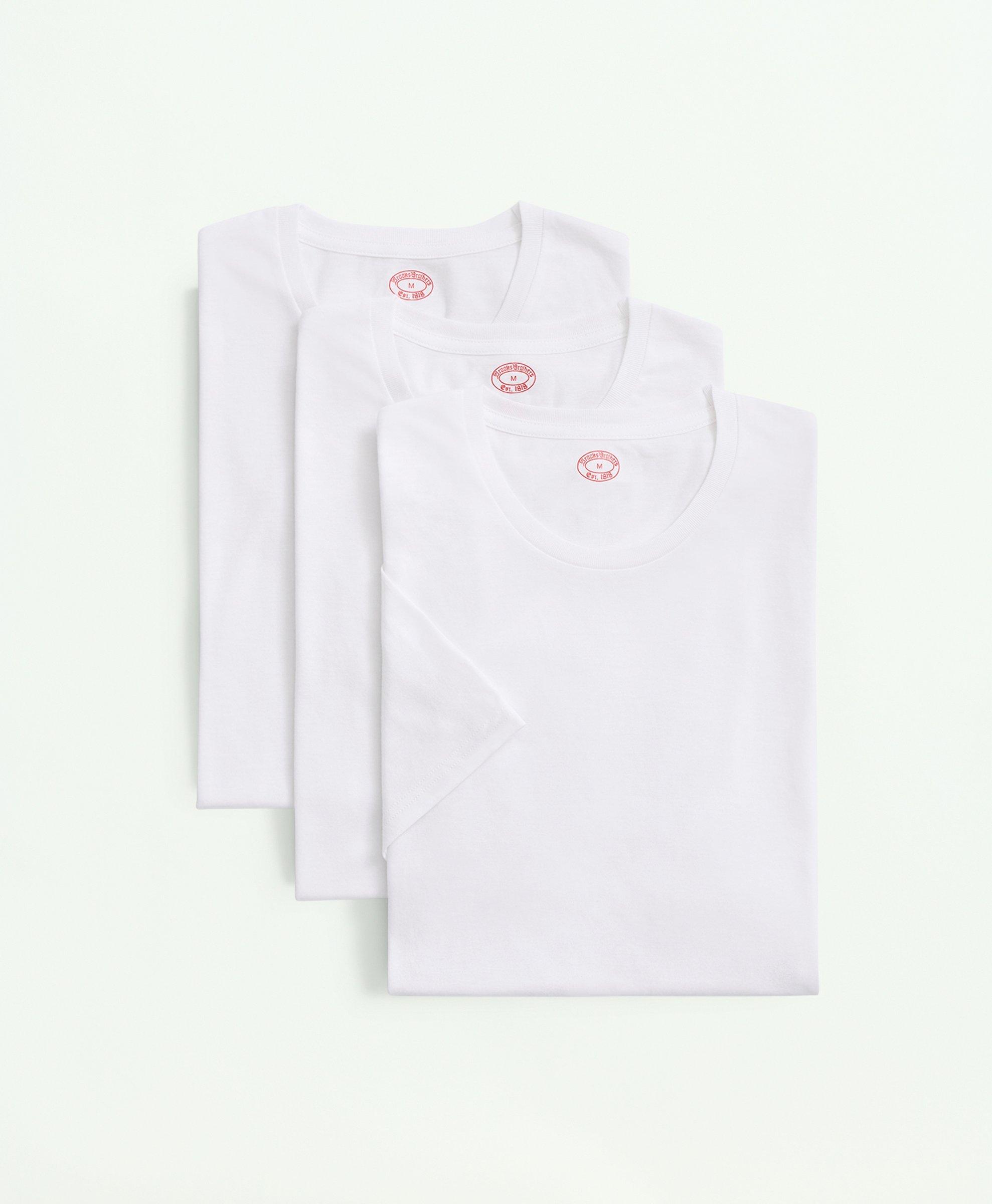 Brooks Brothers Supima Cotton Crewneck 3 Pack T-shirts | White | Size Xl