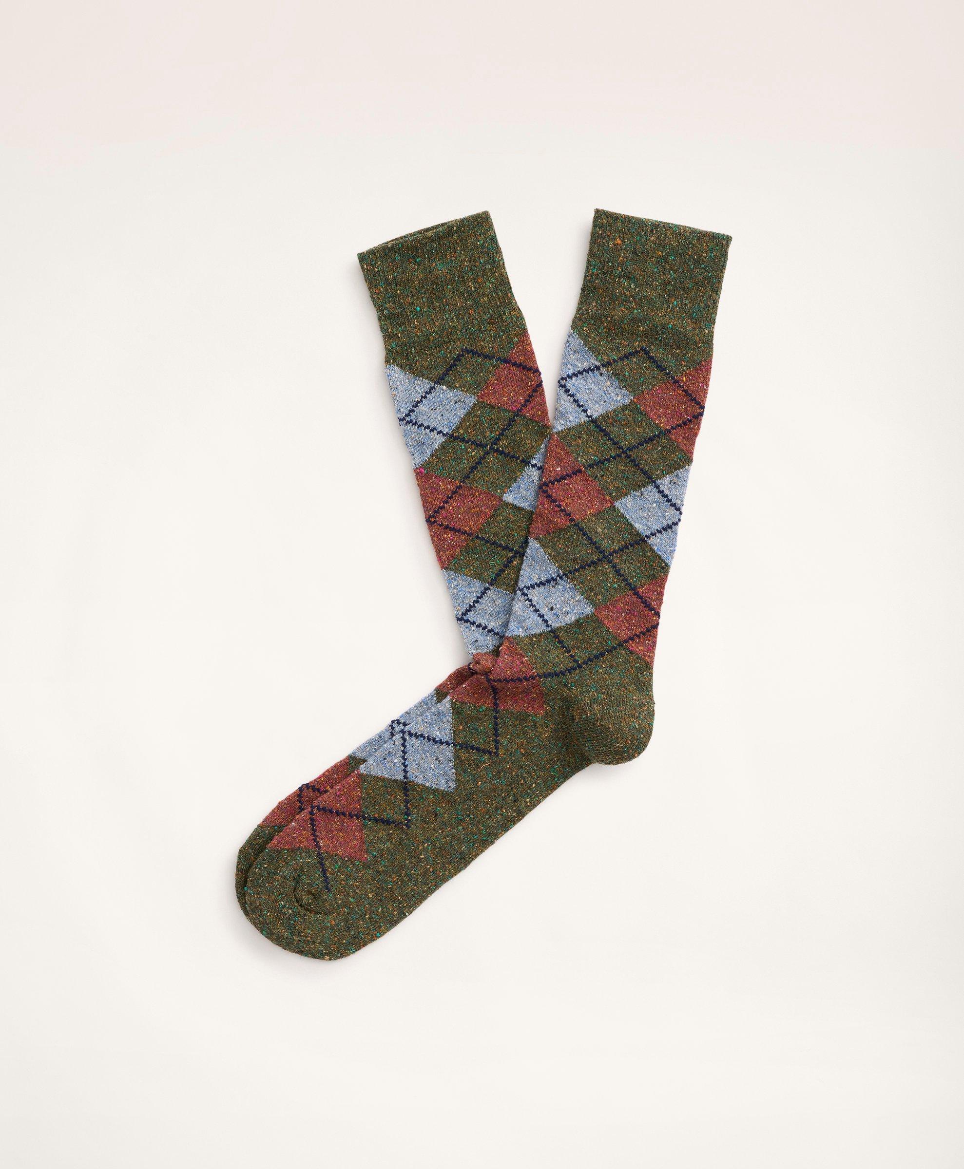 Women's Merino Wool Argyle Sock in Taupe