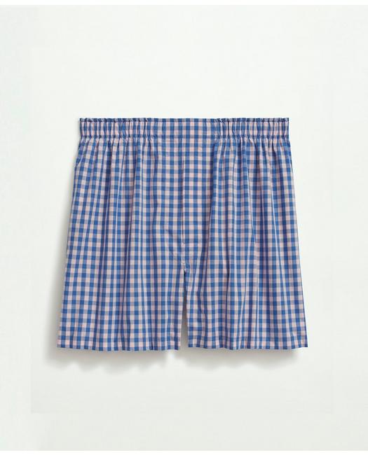 Brooks Brothers Cotton Broadcloth Gingham Boxers | Pink | Size Small