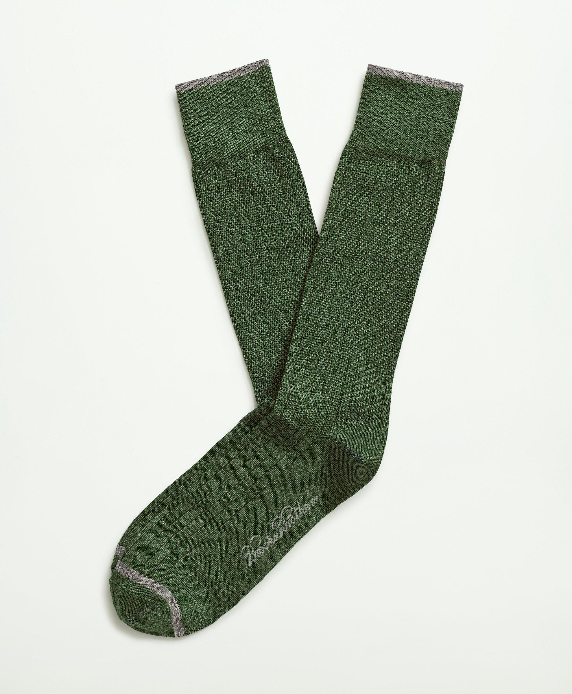 Brooks Brothers Solid Crew Socks | Bright Green