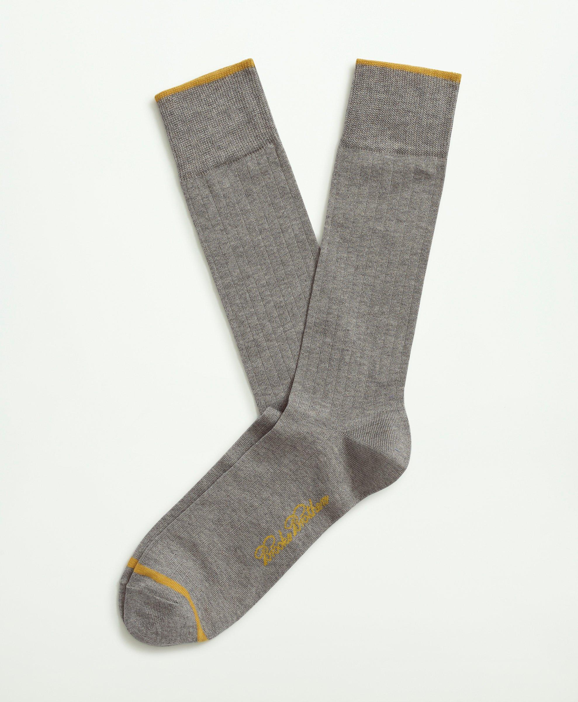 Brooks Brothers Solid Crew Socks | Grey