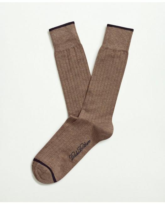 Brooks Brothers Solid Crew Socks | Khaki