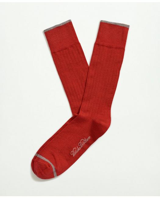 Brooks Brothers Solid Crew Socks | Red