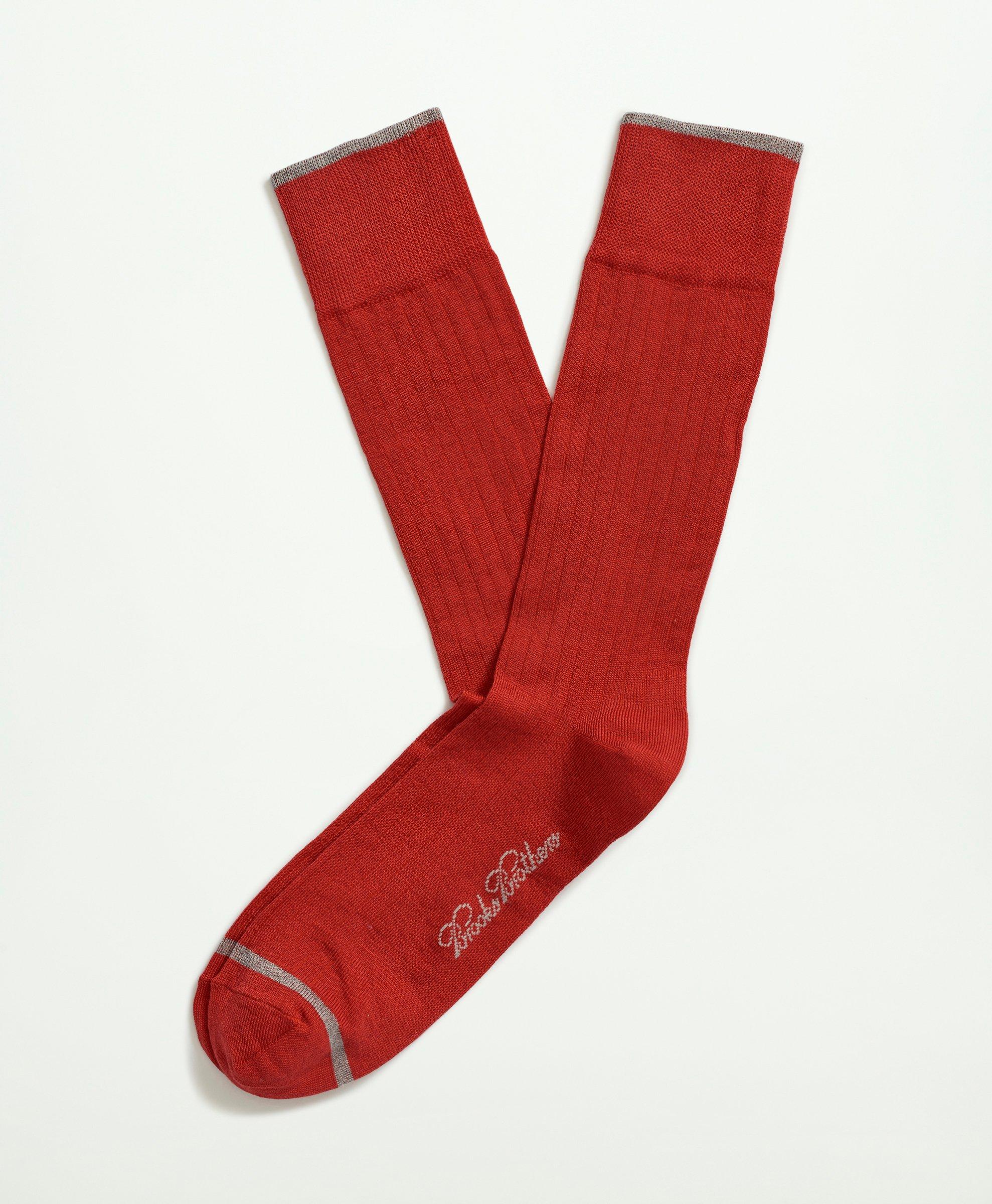 Brooks Brothers Solid Crew Socks | Red