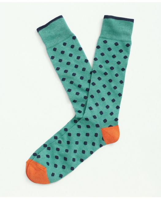 Brooks Brothers Dot Crew Socks | Green