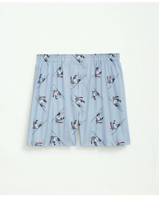 Brooks Brothers Cotton Poplin Skiing Henry Print Boxers | Light Blue | Size Small