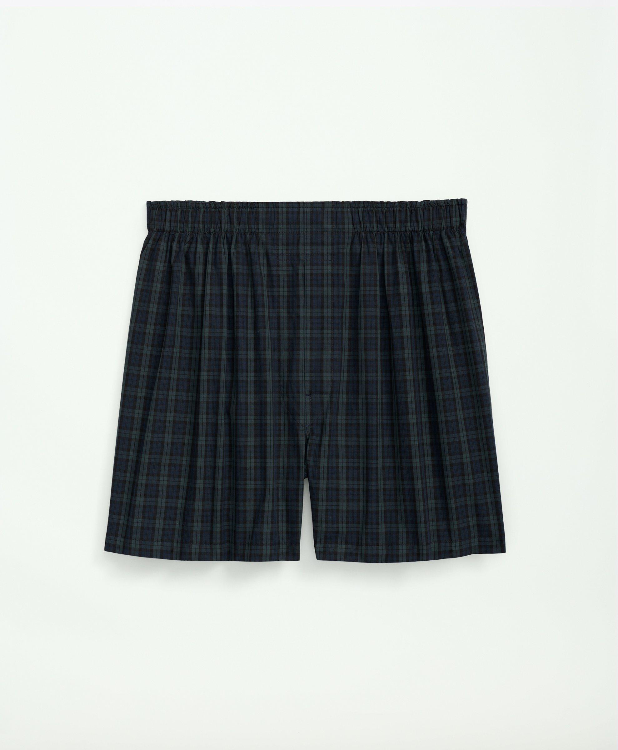 Brooks Brothers Cotton Poplin Tartan Boxers | Navy | Size Xs