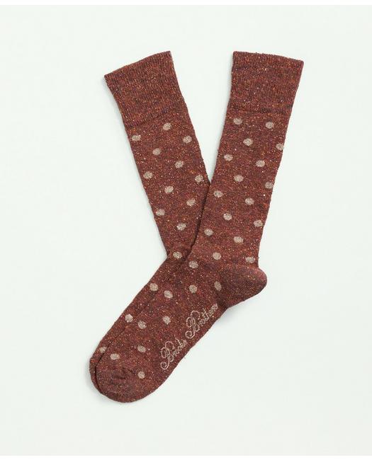 Brooks Brothers Wool-silk Blend Flecked Socks | Dark Red