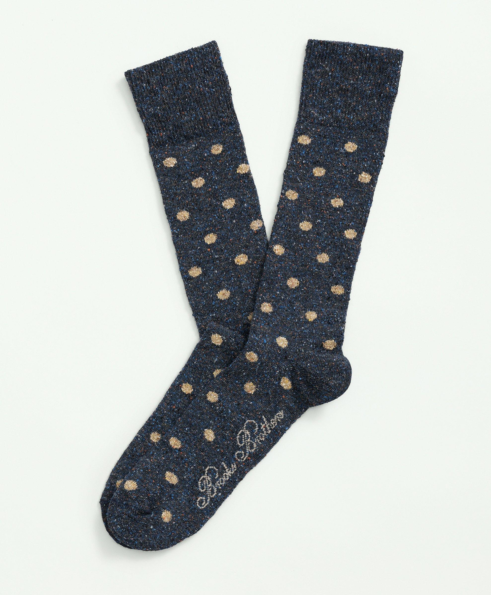 Brooks Brothers Wool-silk Blend Flecked Socks | Medium Navy