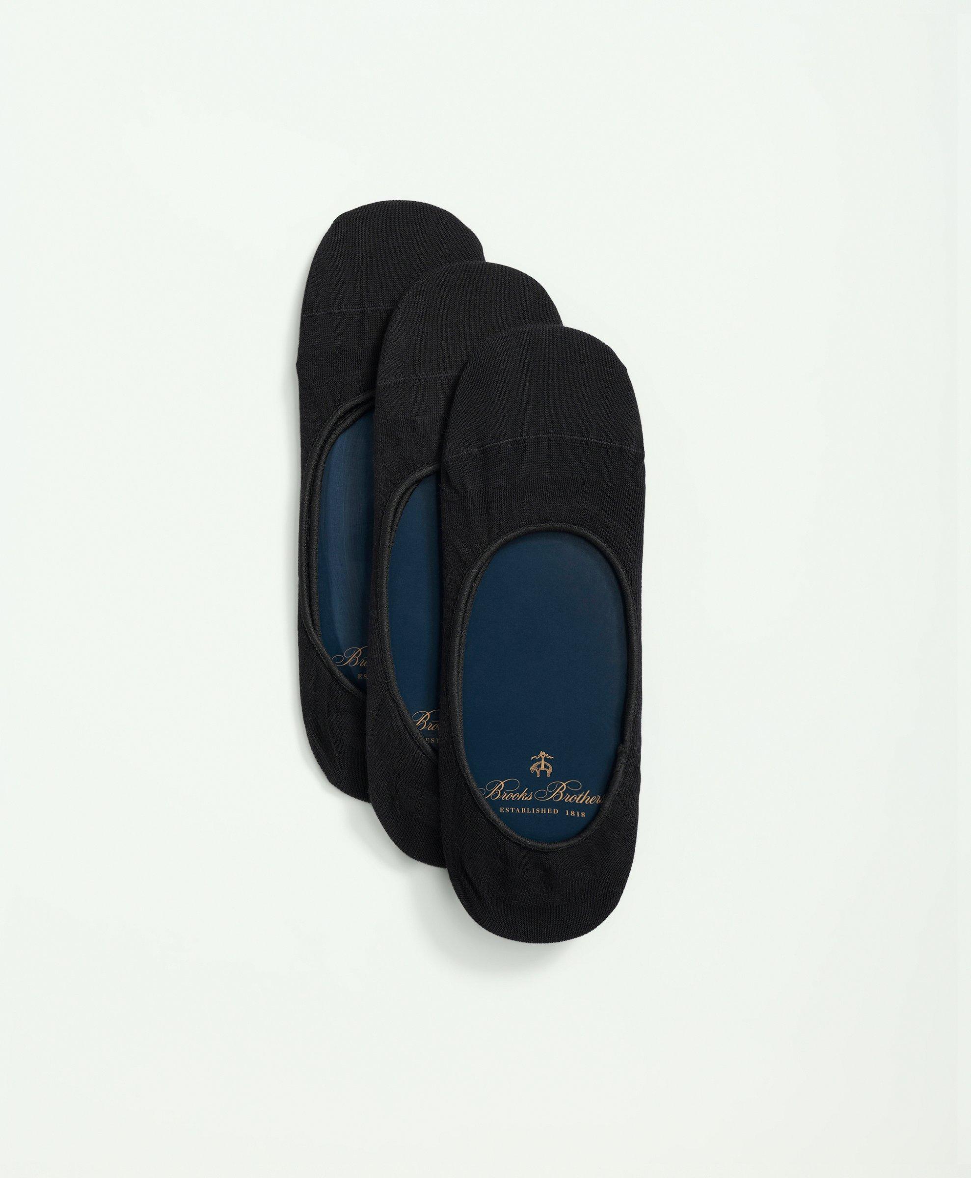 Brooks Brothers Cotton Blend 3-pack Loafer Socks In Black