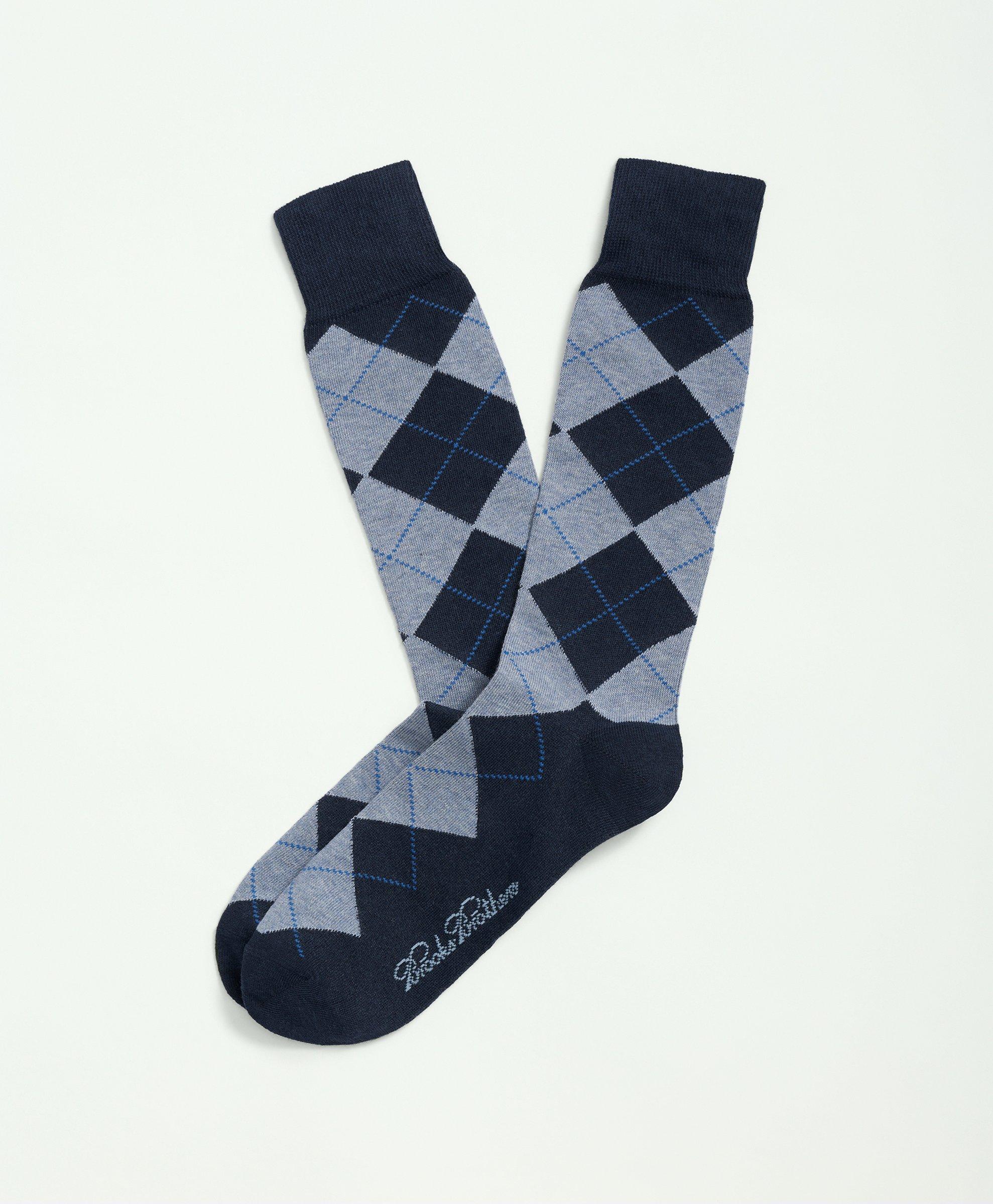 Brooks Brothers Cotton Blend Argyle Socks | Blue