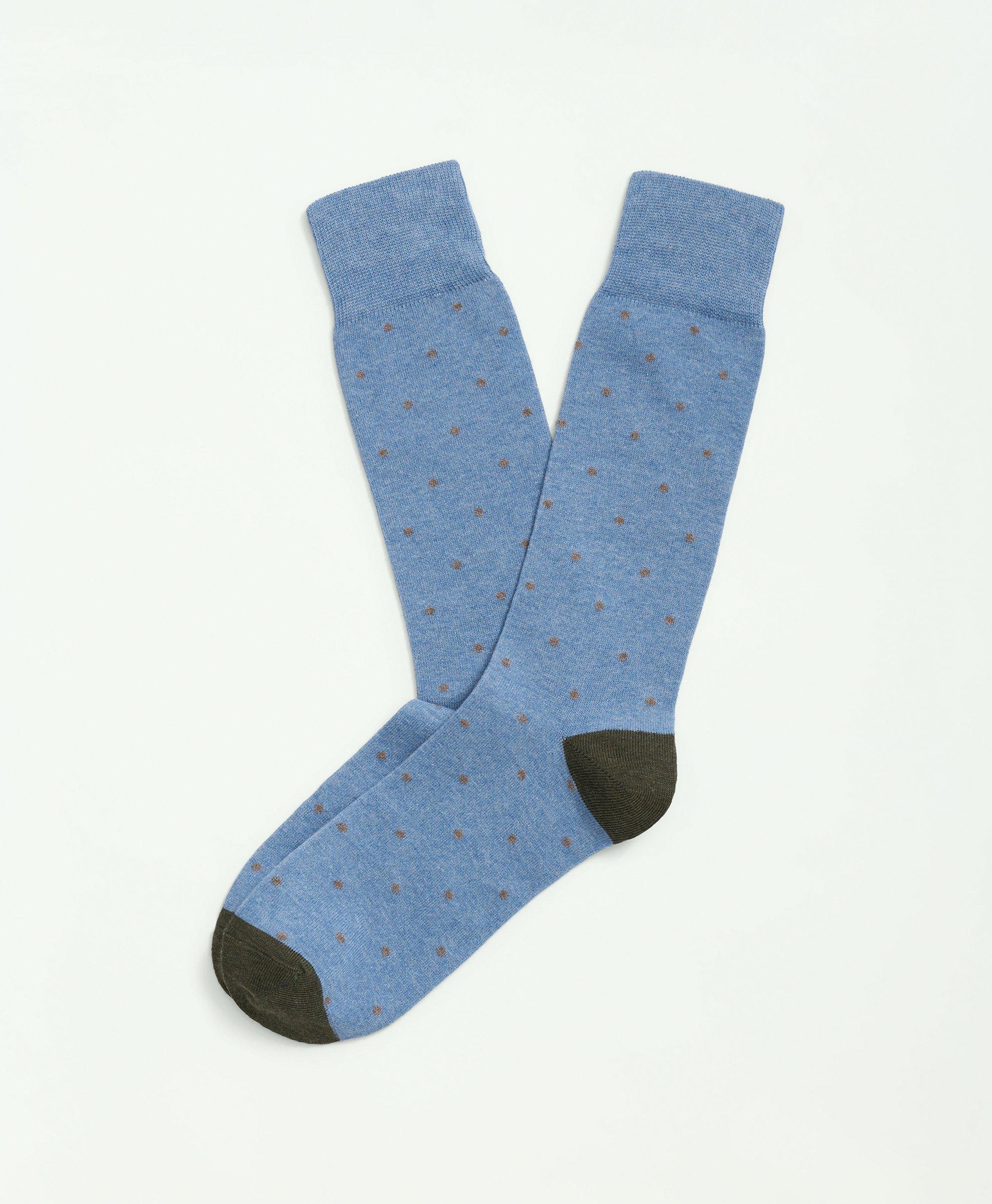 Brooks Brothers Cotton Blend Dot Socks | Light Blue