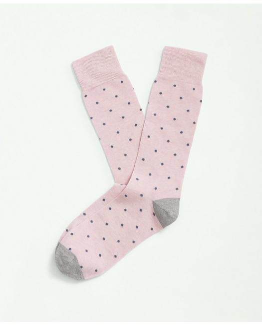 Brooks Brothers Cotton Blend Dot Socks | Light Pink