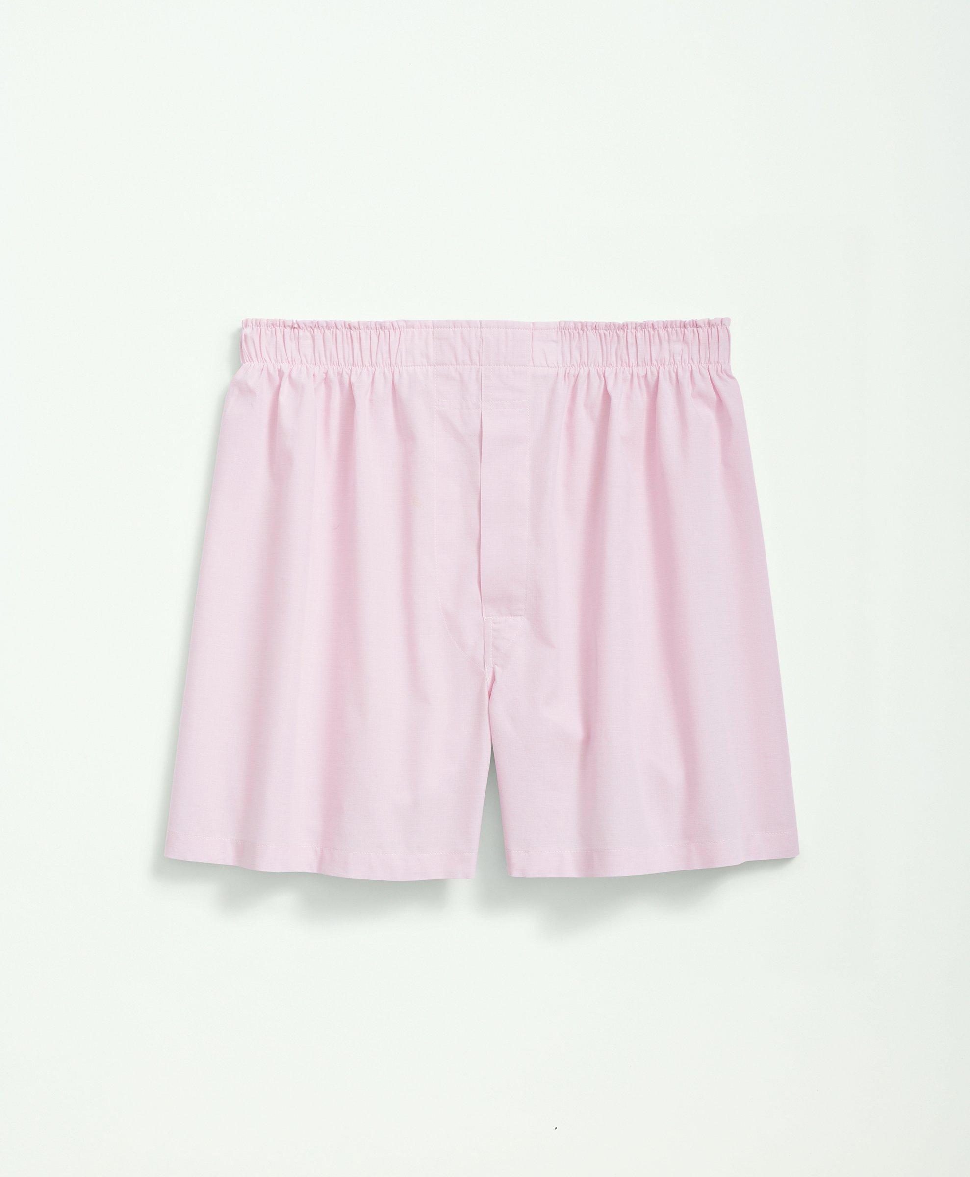 Brooks Brothers Cotton Broadcloth Micro Gingham Boxers In Light Pink