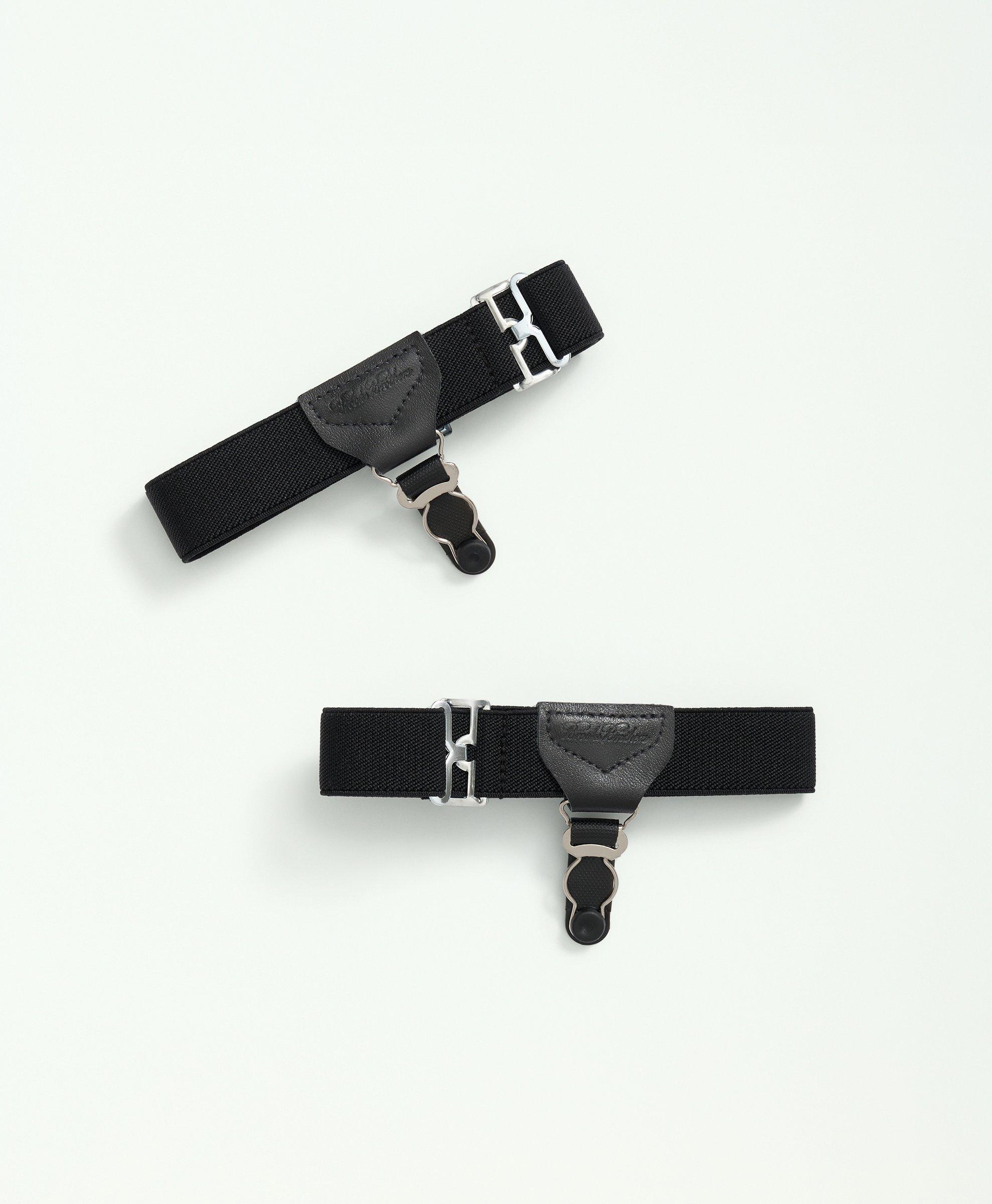 Brooks Brothers Elastic Sock Garters In Black