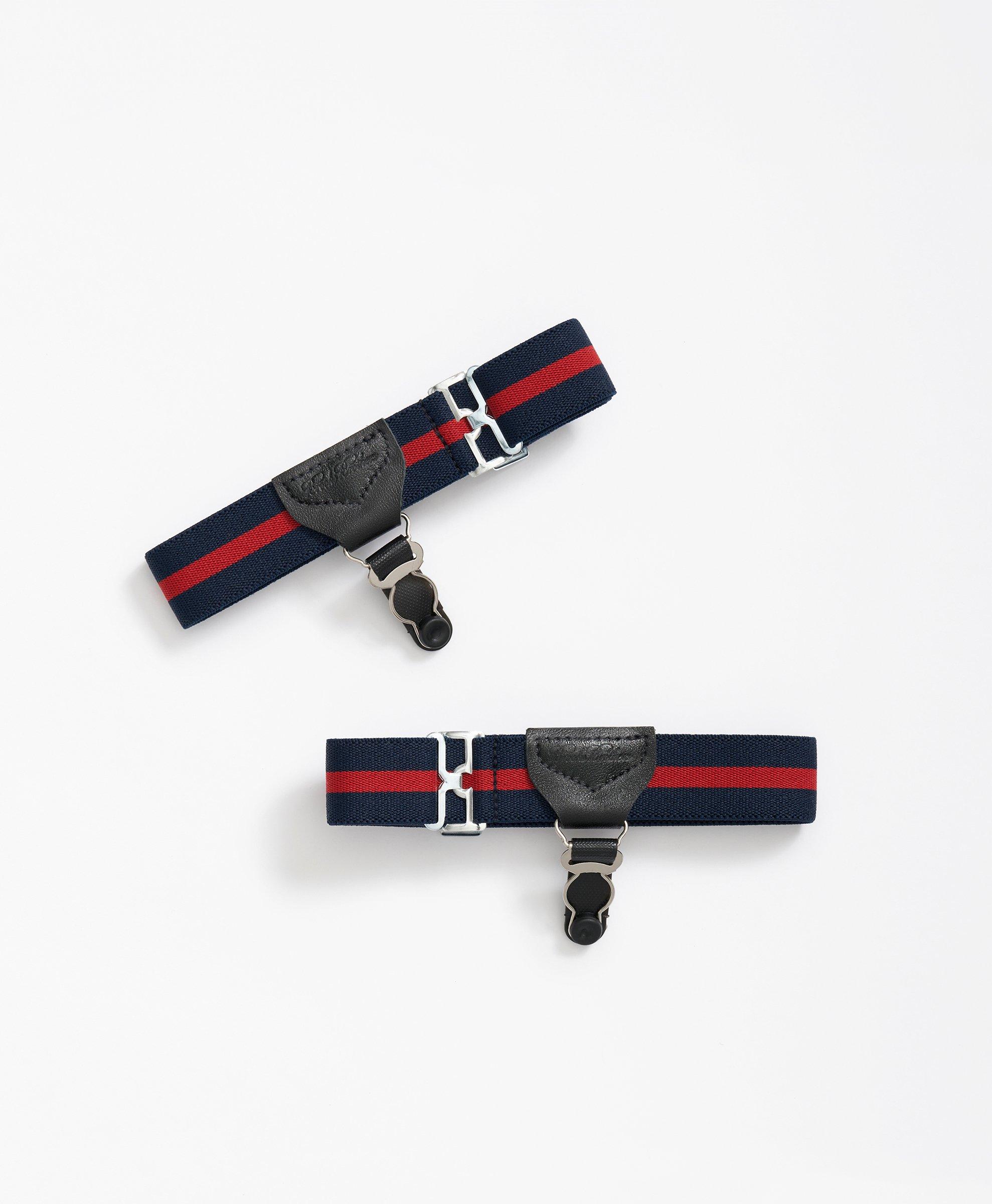 Brooks Brothers Elastic Sock Garters In Navy,red