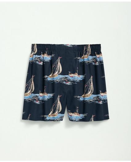 Cotton Broadcloth Sailboat Print Boxers