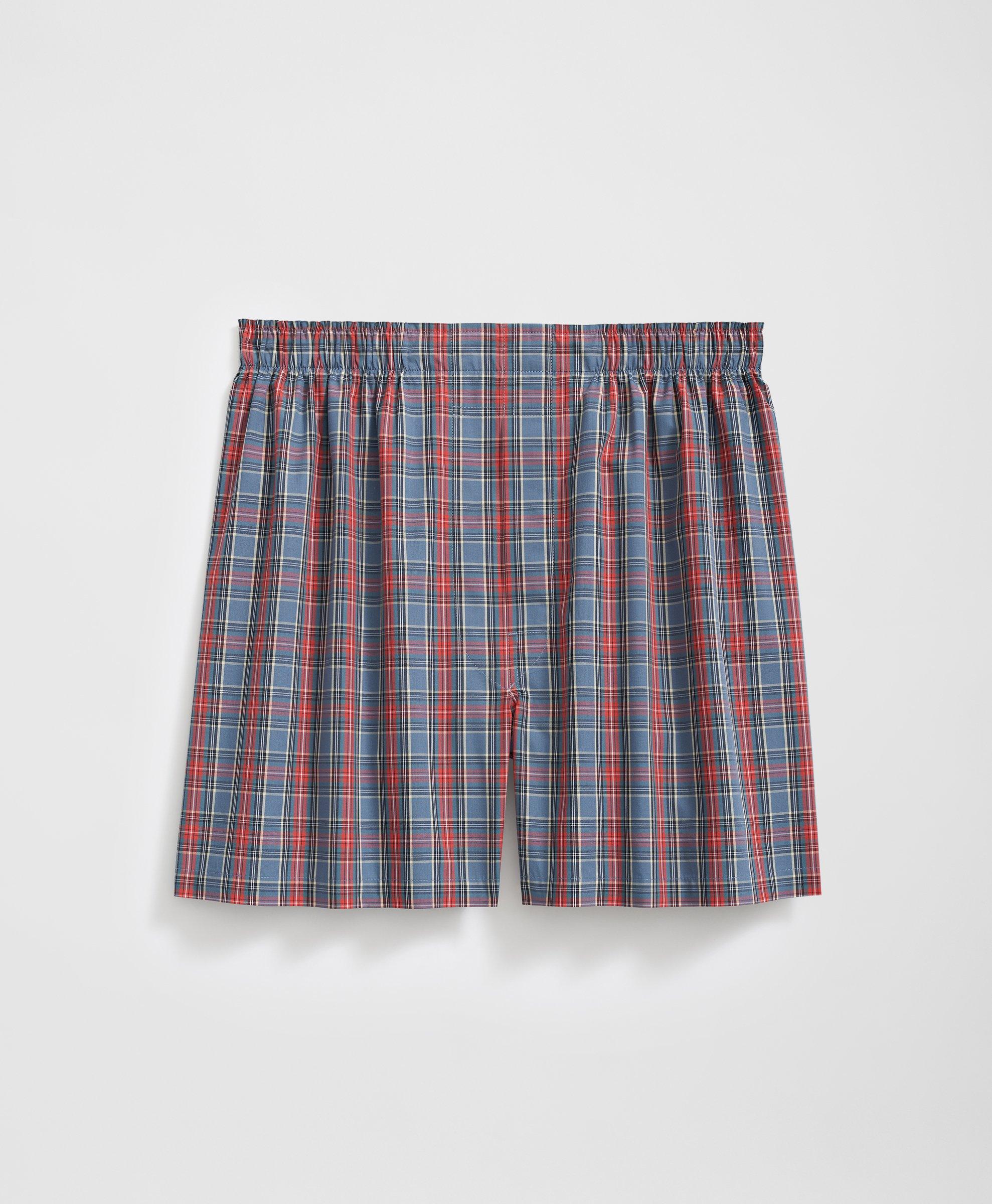 Brooks Brothers Cotton Broadcloth Tartan Boxers In Blue