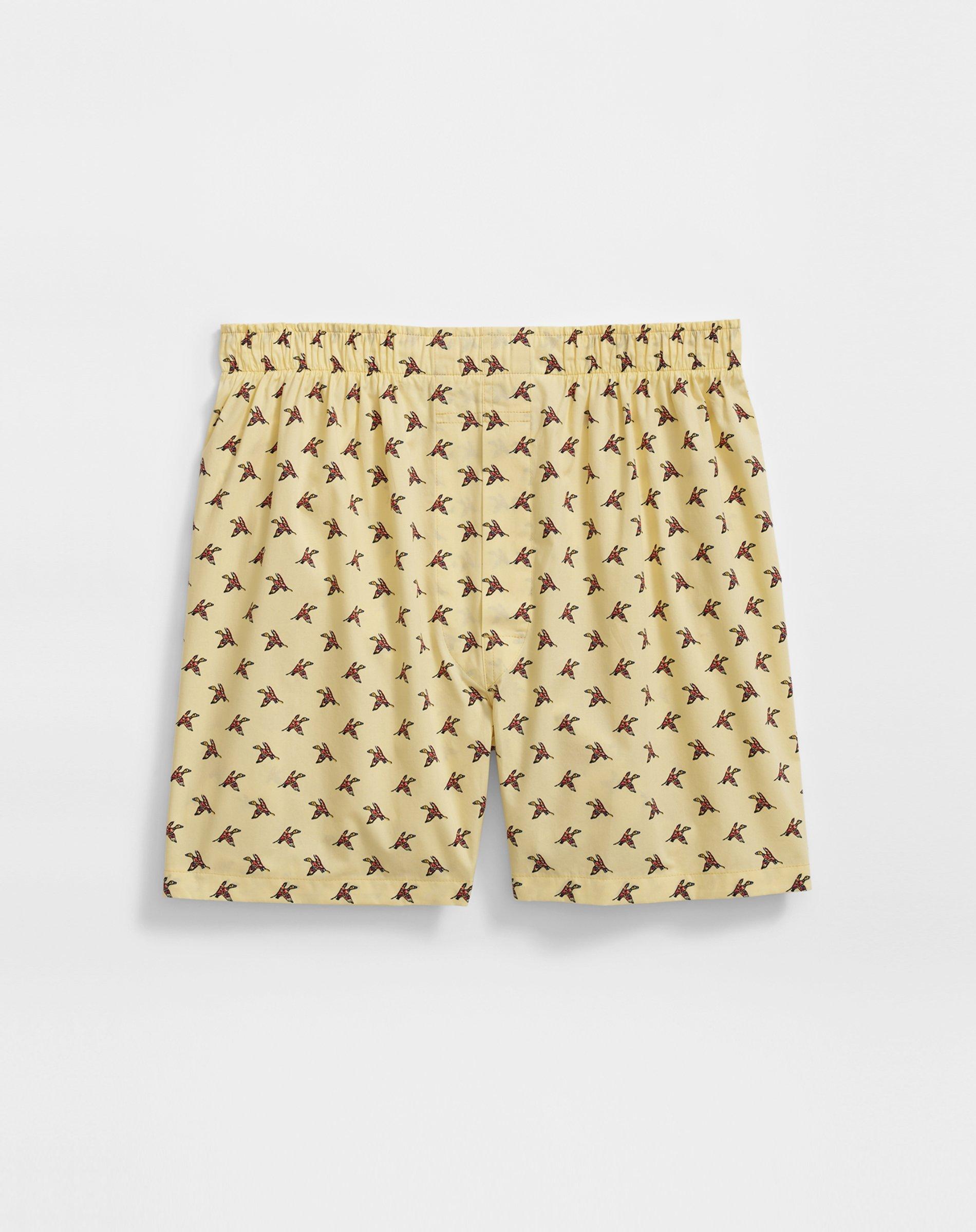 Brooks Brothers Cotton Broadcloth Duck-pattern Boxers In Yellow