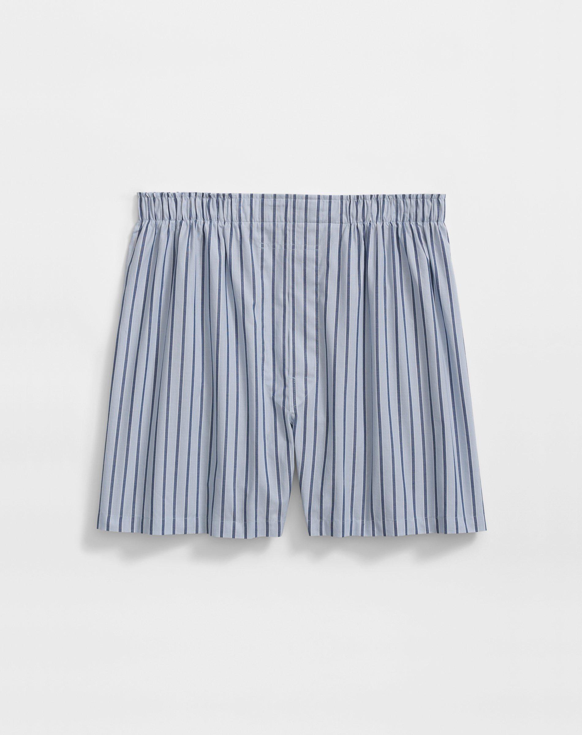 Brooks Brothers Cotton Broadcloth Striped Boxers In Blue