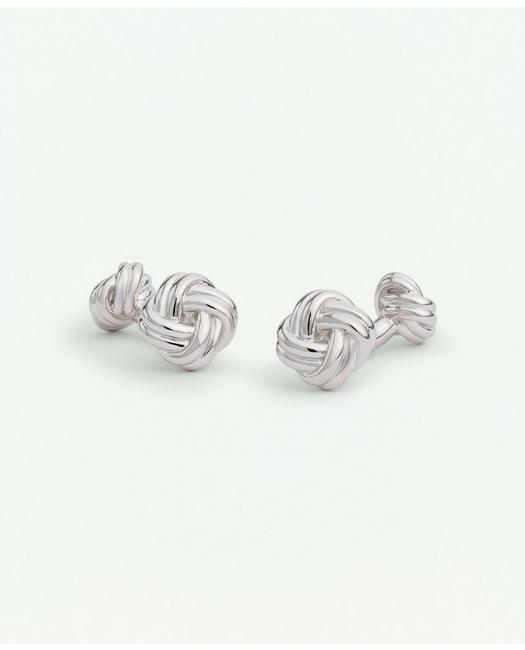 Brooks Brothers Sterling Silver Rhodium-plated Knot Cufflinks