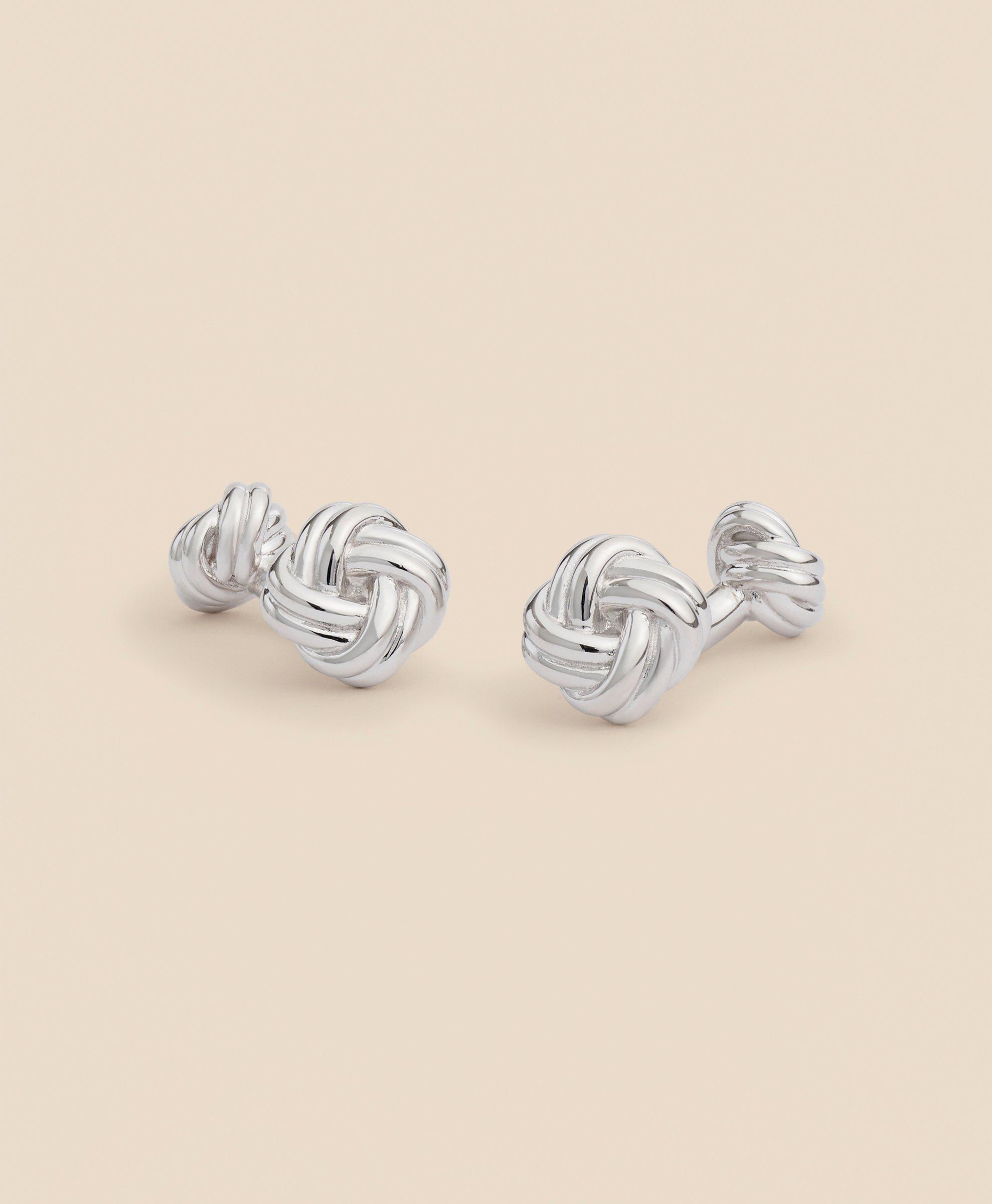 Brooks Brothers Sterling Silver Rhodium-plated Knot Cufflinks