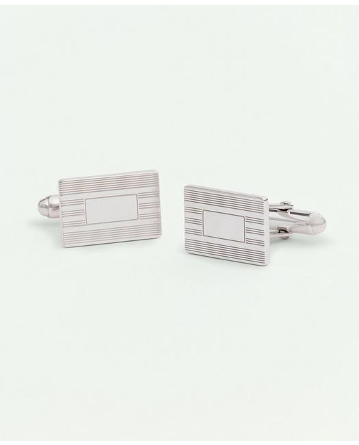 Brooks Brothers Sterling Silver Engravable Rhodium-plated Cufflinks