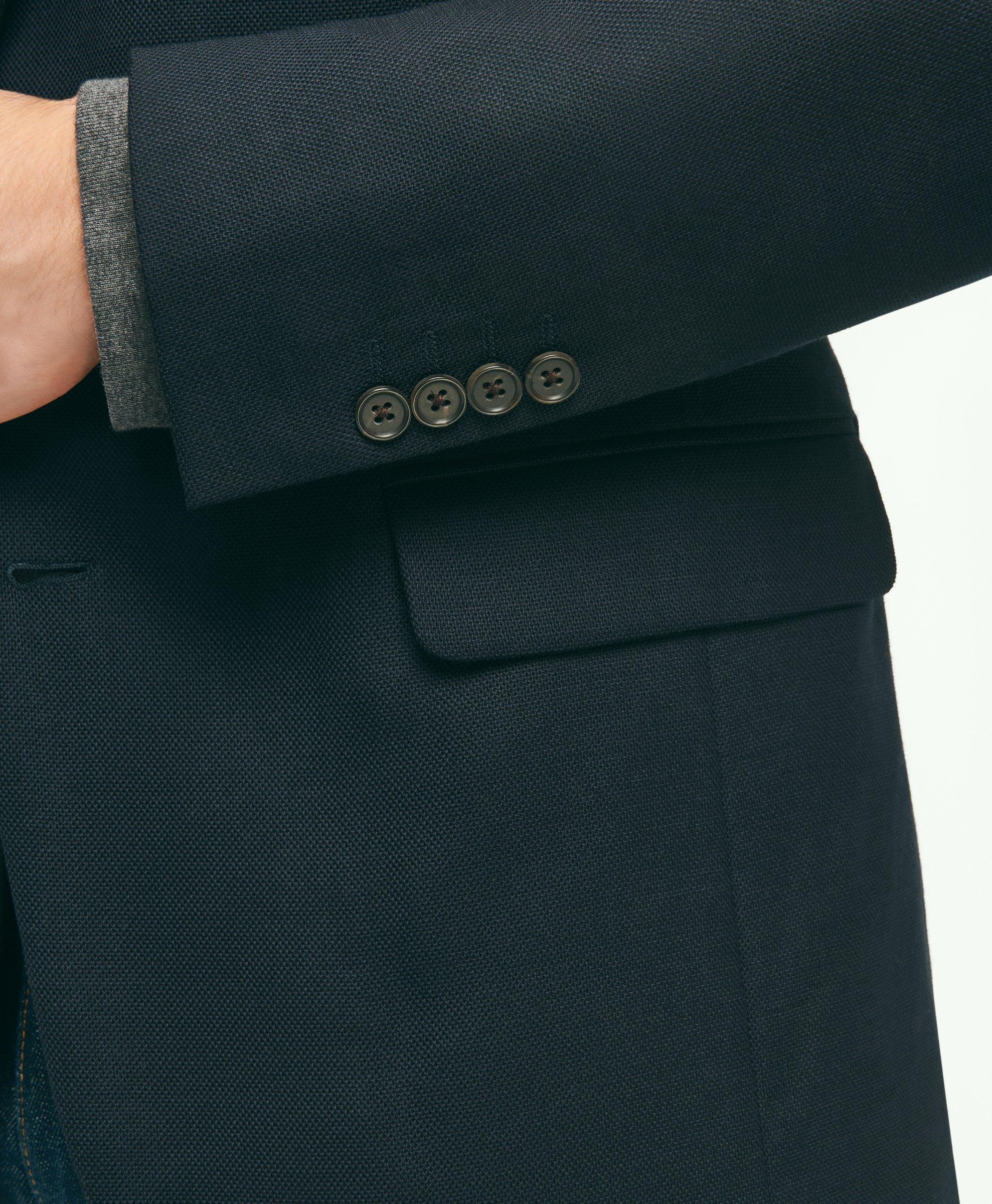 Slim Fit Stretch Wool Hopsack Blazer