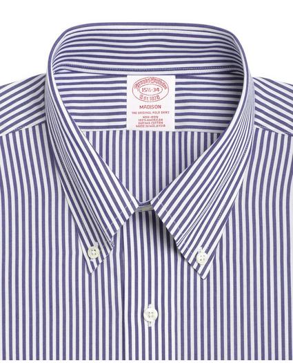 Madison Relaxed-Fit Dress Shirt, Non-Iron Bengal Stripe