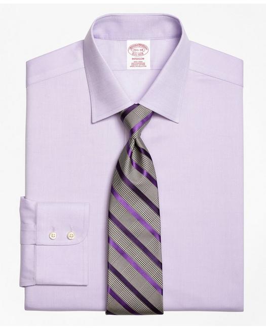 Brooks Brothers Madison Relaxed-fit Dress Shirt, Non-iron Royal Oxford | Purple | Size 14½ 34