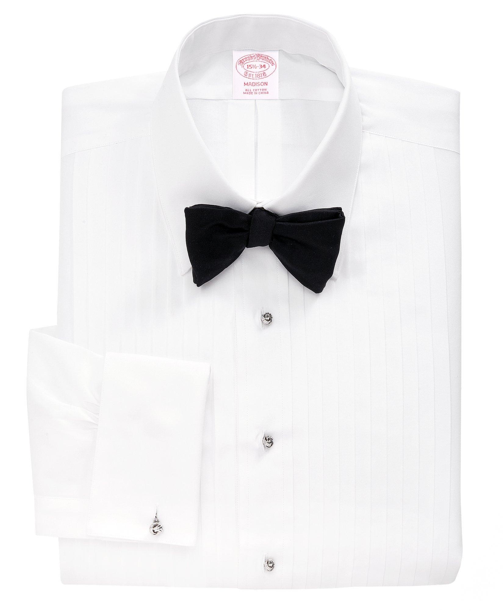 Brooks Brothers Madison Fit Ten-pleat Tennis Collar Tuxedo Shirt | White | Size 14½ 33