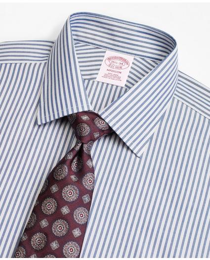 Madison Relaxed-Fit Dress Shirt, Non-Iron Alternating Twin Stripe