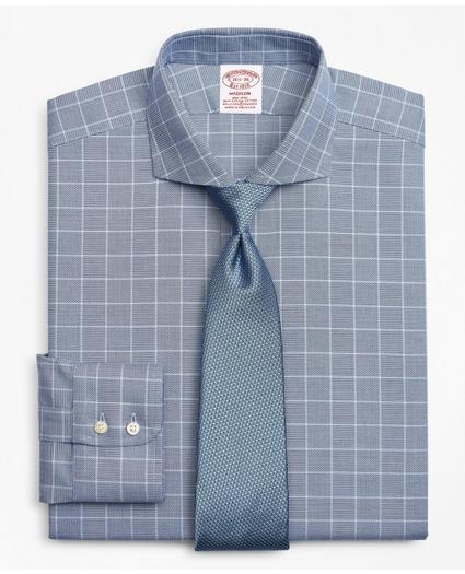 Stretch Madison Relaxed-Fit Dress Shirt, Non-Iron Royal Oxford Glen Plaid