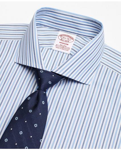 Stretch Madison Relaxed-Fit Dress Shirt, Non-Iron Royal Oxford Stripe