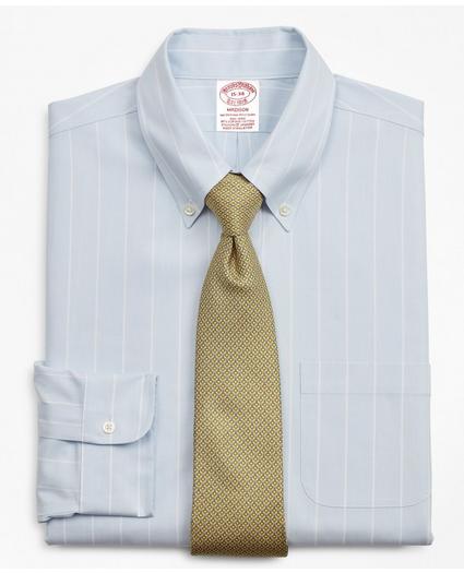 Stretch Madison Relaxed-Fit Dress Shirt, Non-Iron Pinstripe
