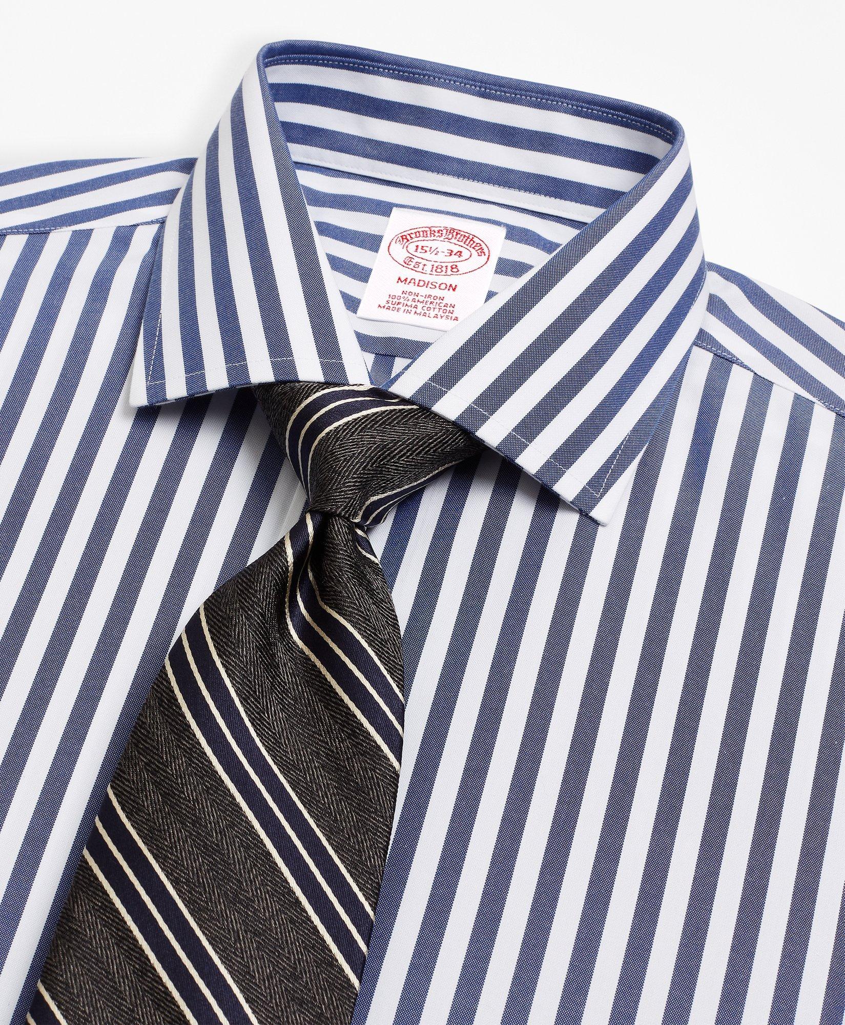Madison Relaxed-Fit Dress Shirt, Non-Iron Stripe