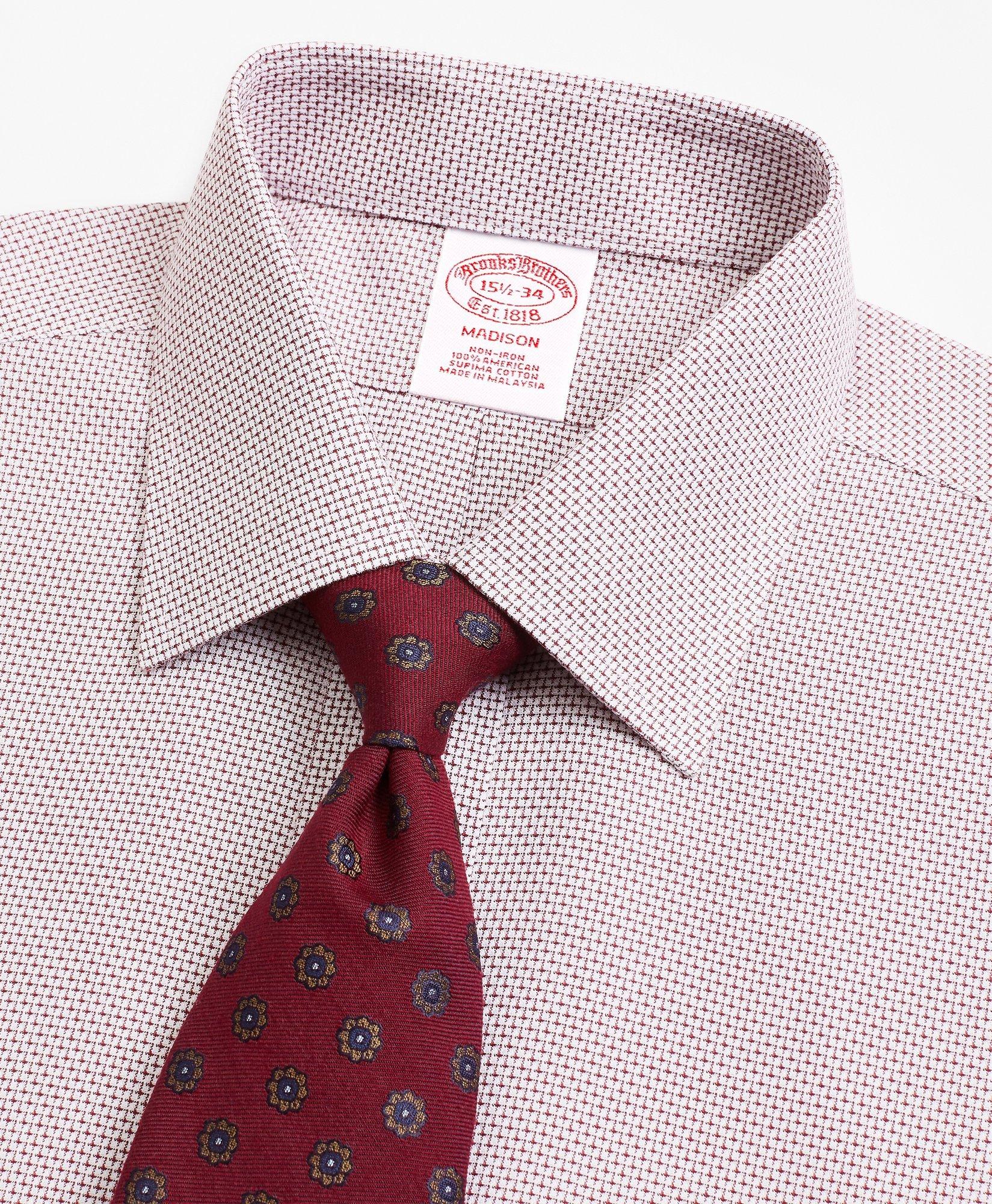 Madison Relaxed-Fit Dress Shirt, Non-Iron Micro-Check