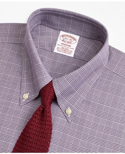 Madison Relaxed-Fit Dress Shirt, Non-Iron Royal Oxford Glen Plaid
