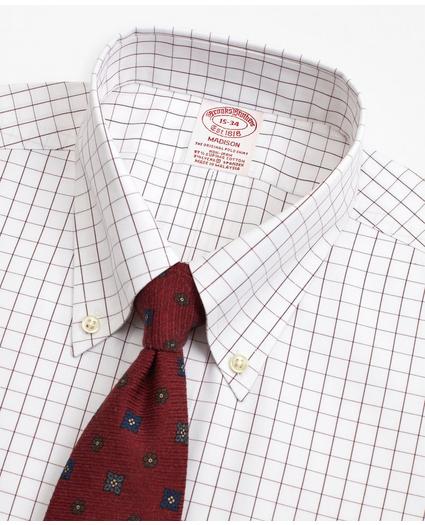 Stretch Madison Relaxed-Fit Dress Shirt, Non-Iron Windowpane