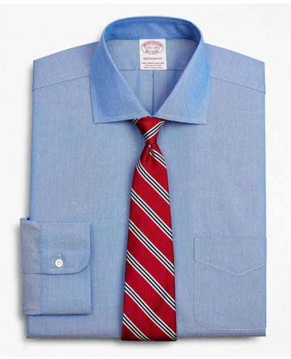 Stretch Madison Relaxed-Fit Dress Shirt, Non-Iron Pinpoint English Collar