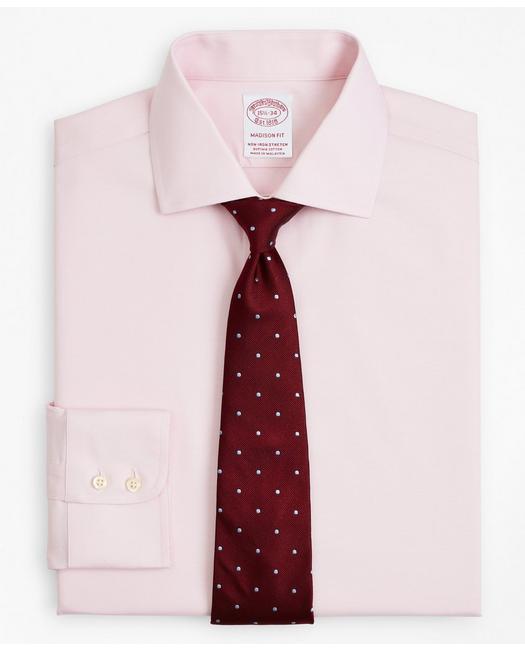 Brooks Brothers Stretch Madison Relaxed-fit Dress Shirt, Non-iron Twill English Collar | Pink | Size 15 33