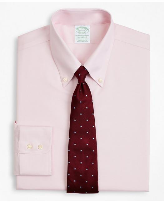 Brooks Brothers Stretch Milano Slim-fit Dress Shirt, Non-iron Twill Button-down Collar | Pink | Size 16½ 35