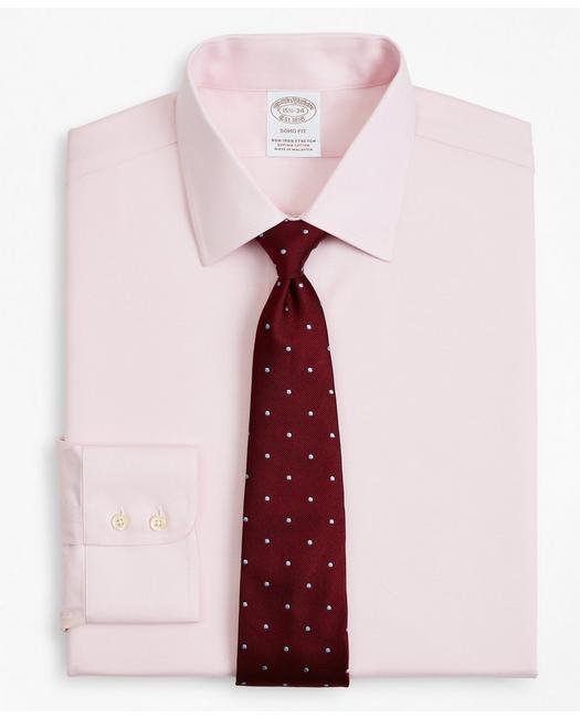Brooks Brothers Stretch Soho Extra-slim-fit Dress Shirt, Non-iron Twill Ainsley Collar | Pink | Size 16½ 37