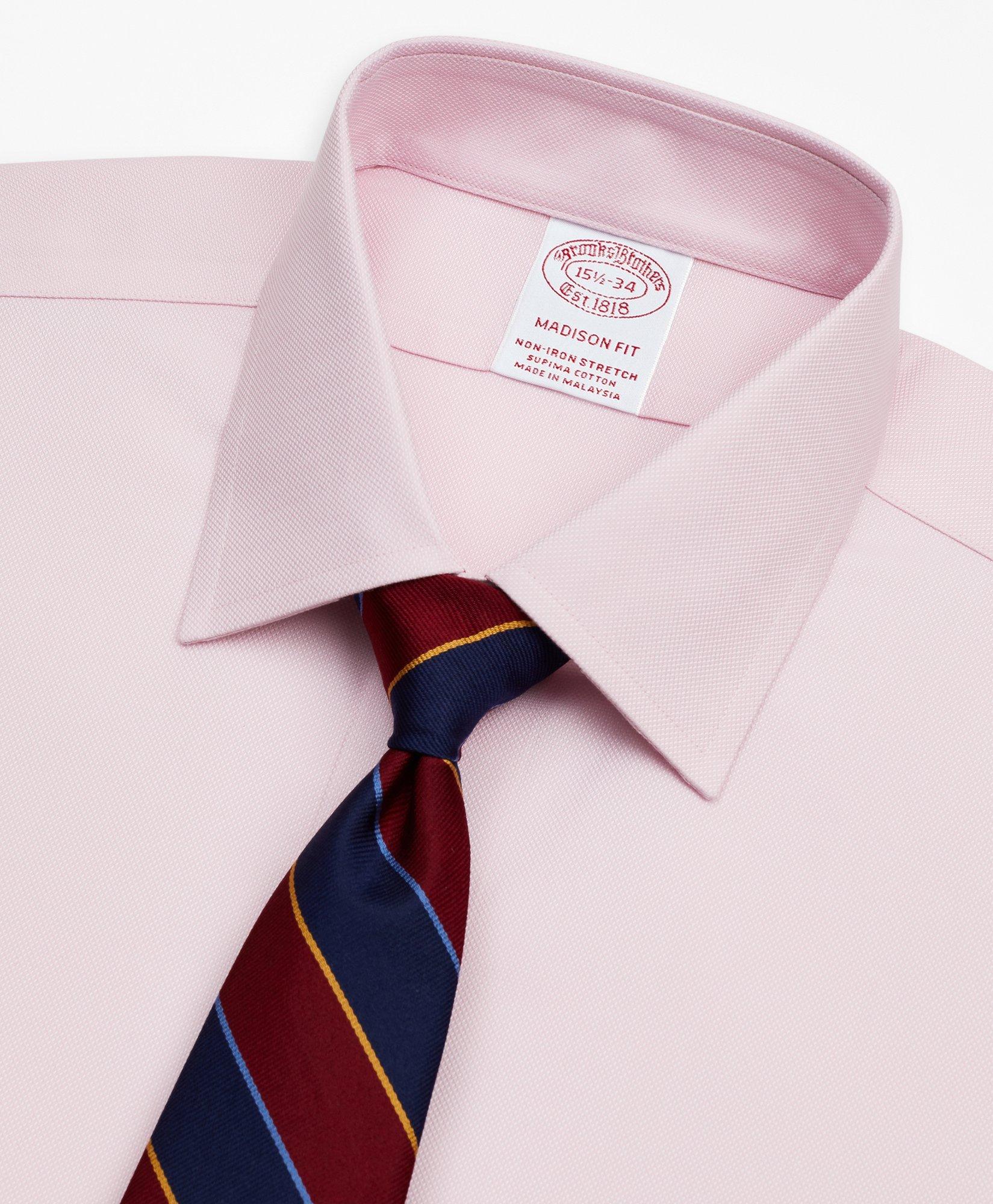 Stretch Madison Relaxed-Fit Dress Shirt, Non-Iron Royal Oxford Ainsley Collar