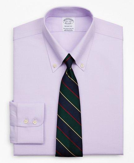 Brooks Brothers Stretch Regent Regular-fit Dress Shirt, Non-iron Royal Oxford Button-down Collar | Lavender | Size 1