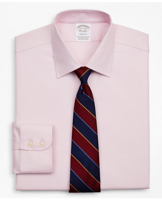 Brooks Brothers Stretch Soho Extra-slim-fit Dress Shirt, Non-iron Royal Oxford Ainsley Collar | Pink | Size 17 37