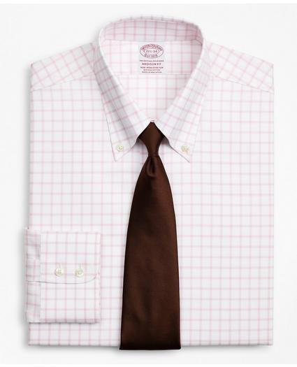 Stretch Madison Relaxed-Fit Dress Shirt, Non-Iron Twill Button-Down Collar Grid Check