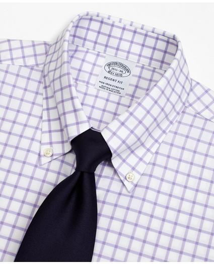 Stretch Regent Regular-Fit Dress Shirt, Non-Iron Twill Button-Down Collar Grid Check
