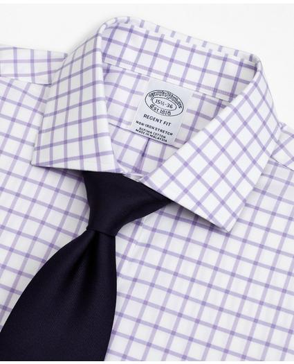 Stretch Regent Regular-Fit Dress Shirt, Non-Iron Twill English Collar Grid Check